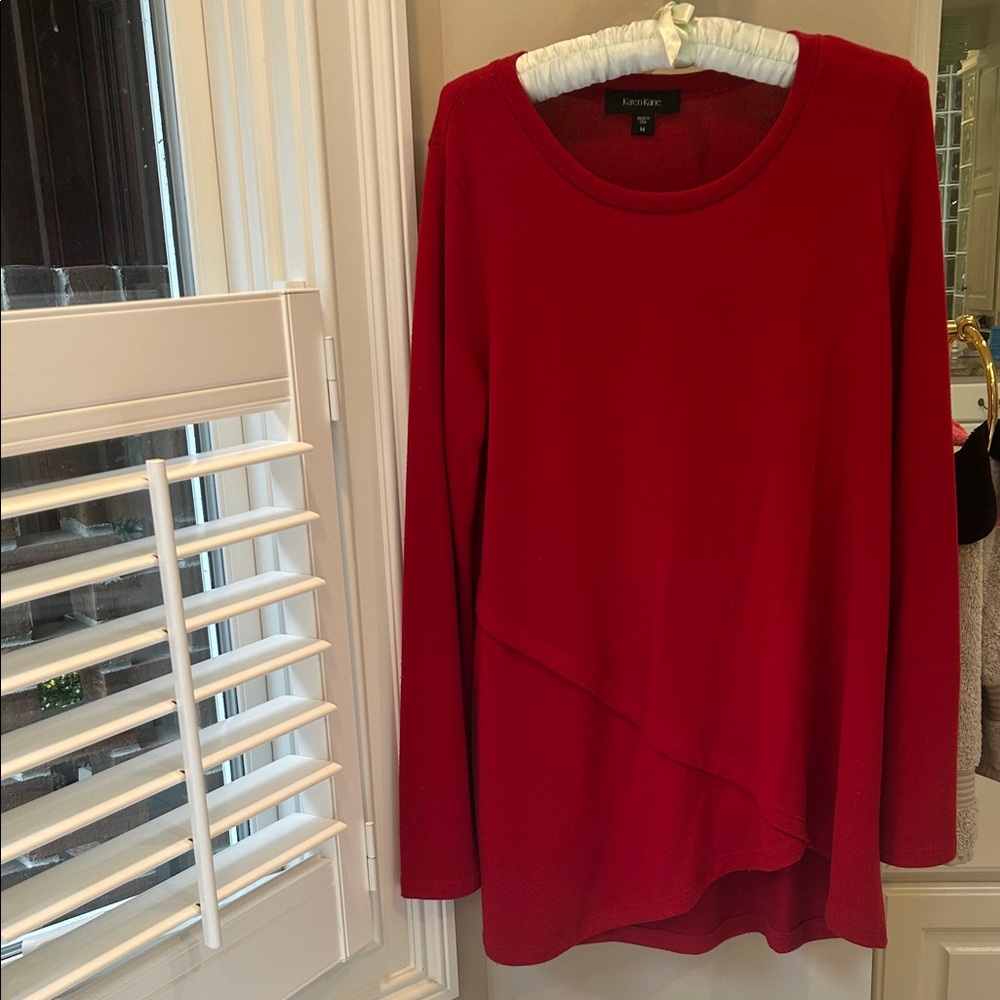 Karen Kane Women's Vibrant Red Crew Neck Sweater